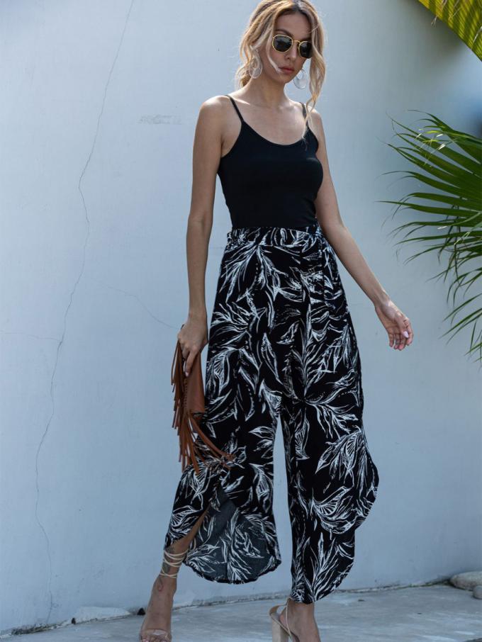 shestar wholesale belted all over print split pants